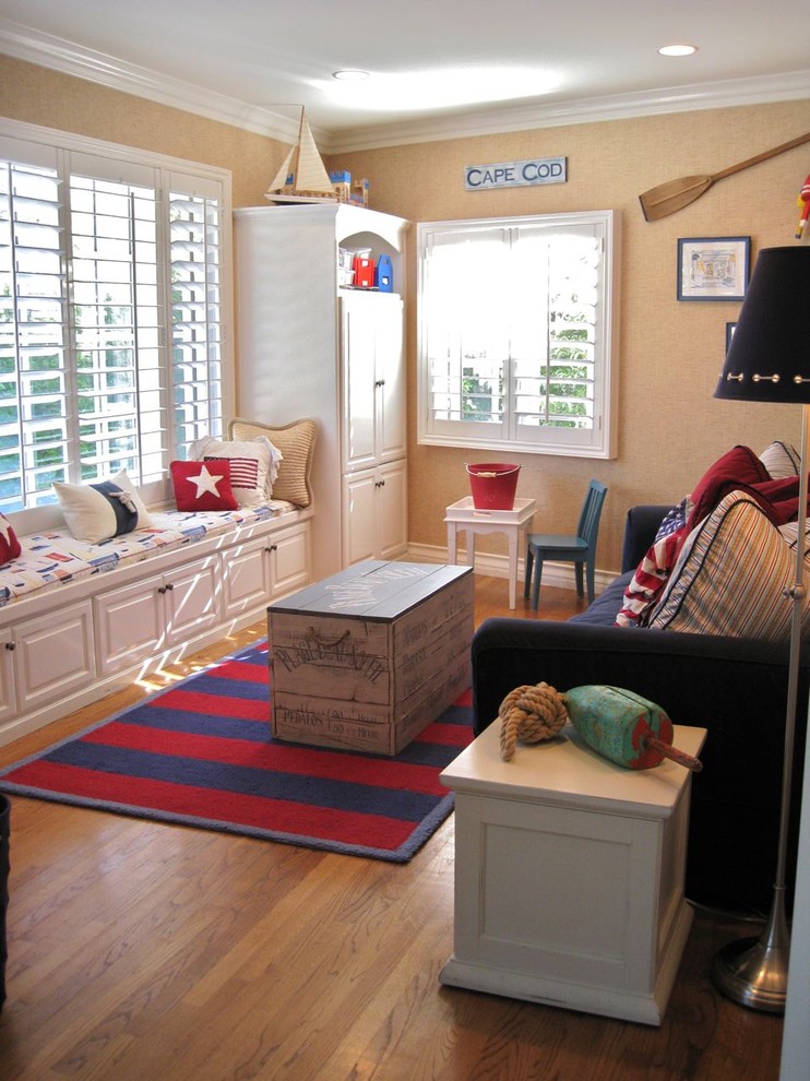 Framing a Flag Family Room Traditional with Bench Seat Blue Bouy
