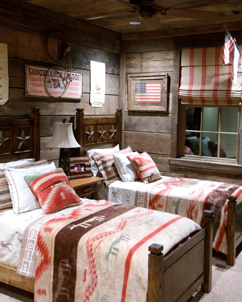 Framing a Flag Kids Rustic with Carpet Ceiling Fan Log