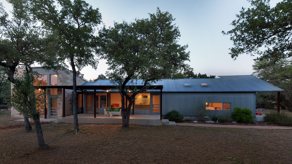 Free Standing Patio Cover Exterior Industrial with Corrugated Metal Covered Patio