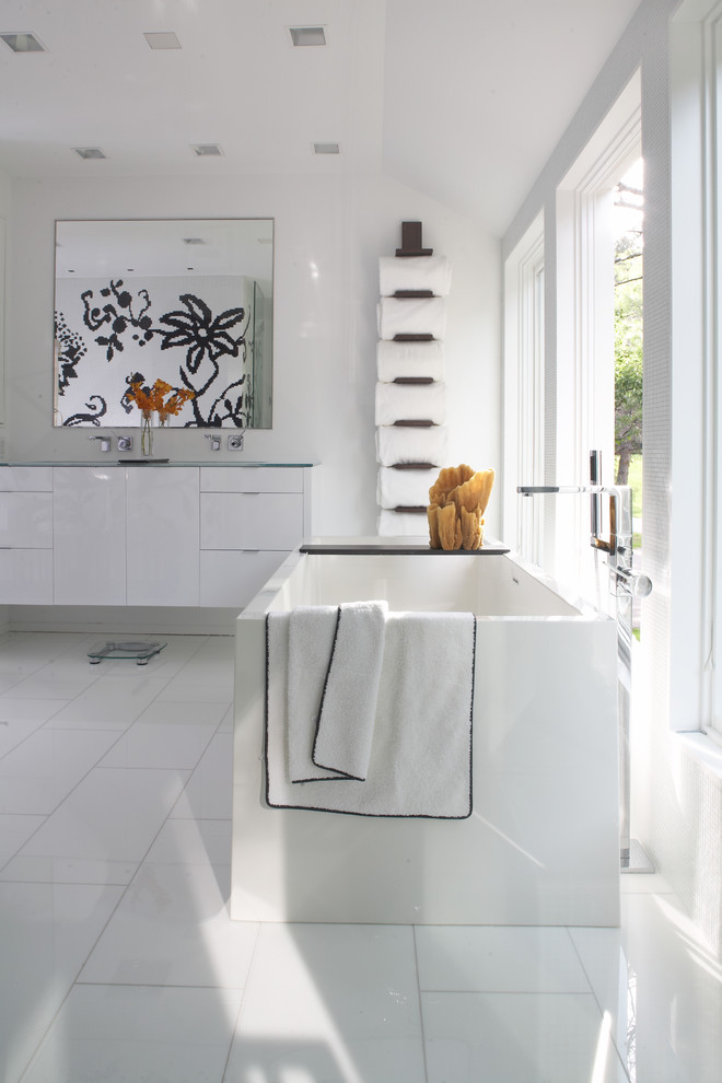Free Standing Towel Rack Bathroom Contemporary with Bathroom Mirror Ceiling Lighting