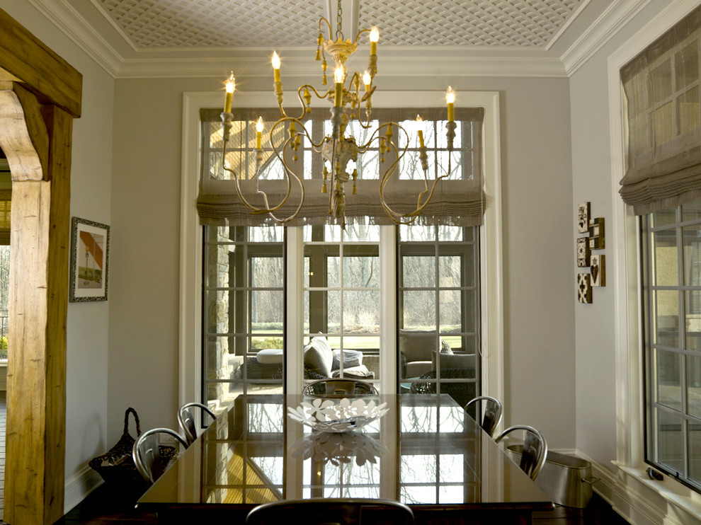 French Country Chandelier Dining Room Traditional with None 
