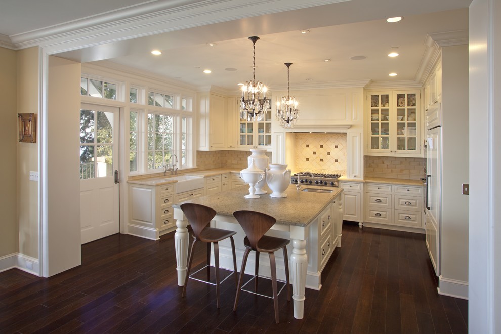 French Country Chandelier Kitchen Traditional with Chandeliers Counter Stools Dark