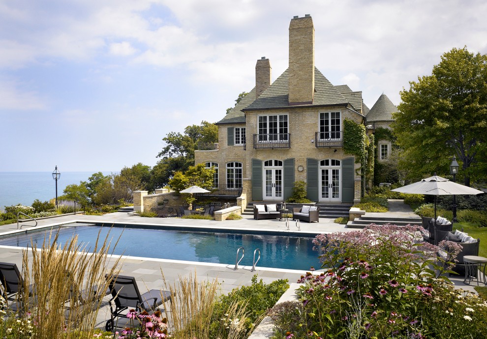 French Door Shutters Exterior Traditional with Balcony Brick House Chateau