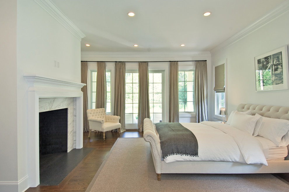 French Door Window Treatments Bedroom Traditional with Bed Bedding Drapes Fireplace