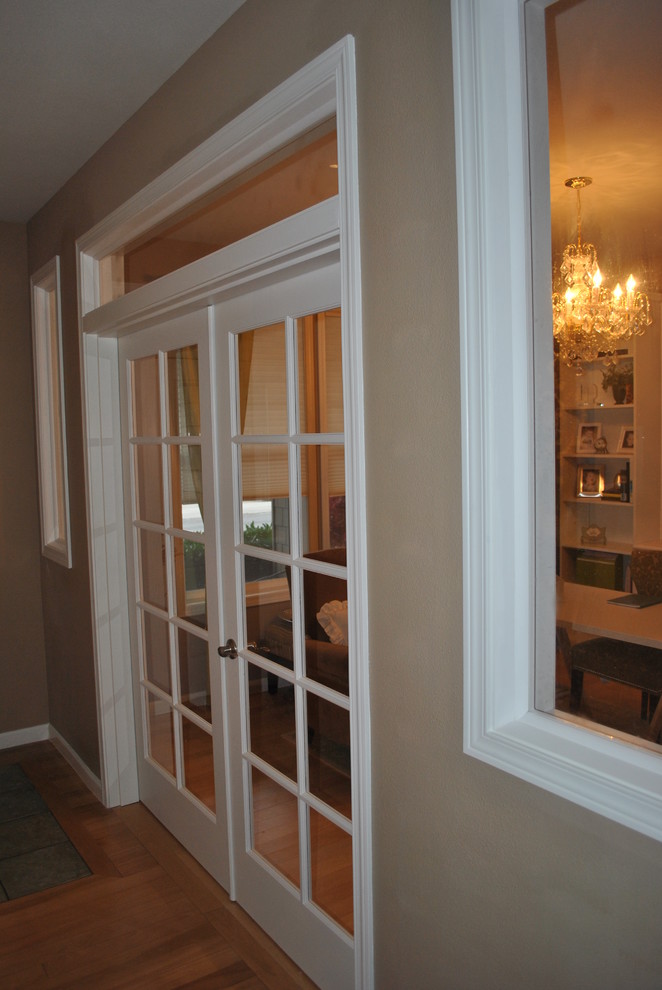 French Doors with Transom Home Office Contemporary with None 