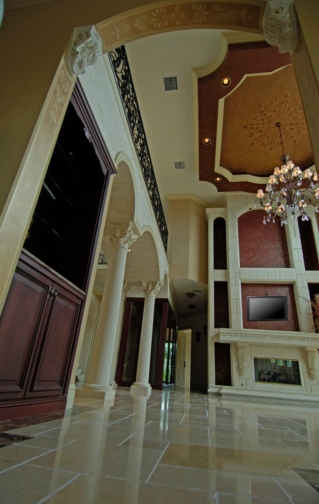 French Pattern Travertine Tile Living Room with French Pattern Travertine Tile1