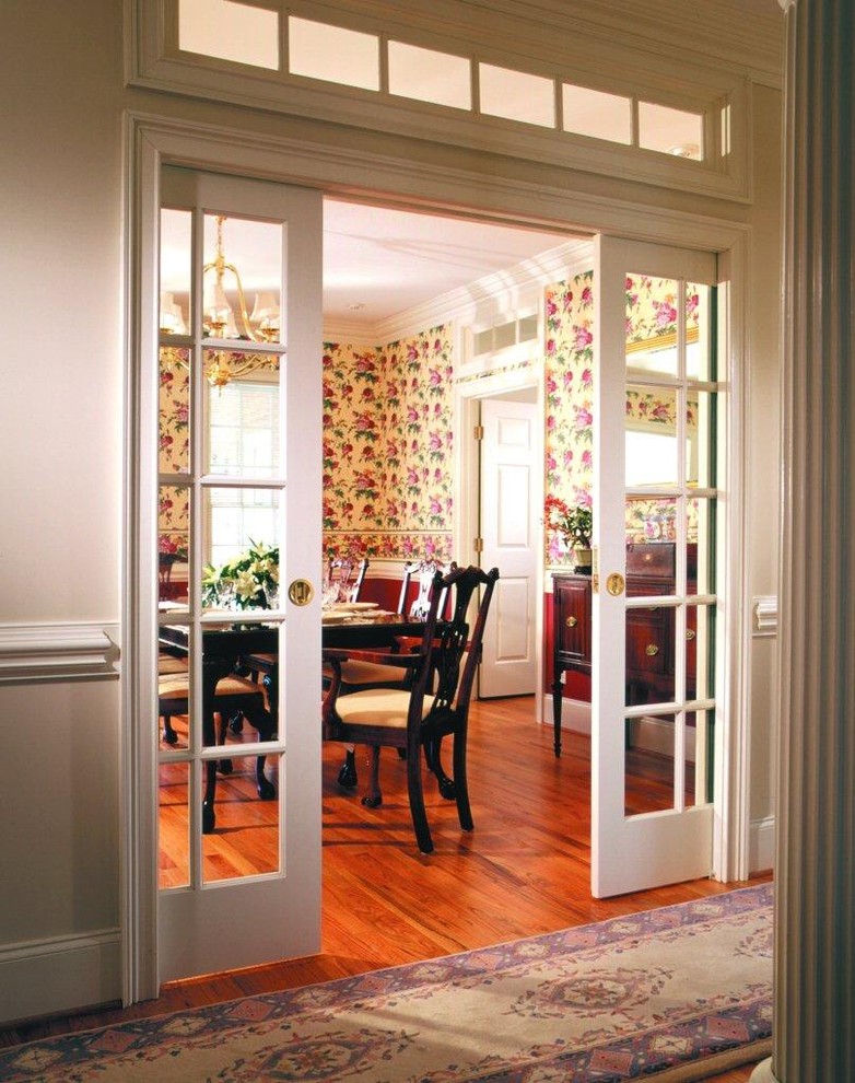 French Pocket Doors Dining Room Contemporary with None 1