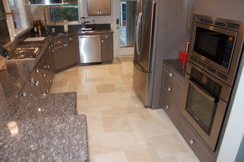French Tile Pattern Kitchen Contemporary with Brushed and Chiseled Ephesus3