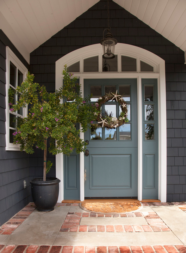 Front Door Wreaths Entry Traditional with Beach Cottage Blue Door