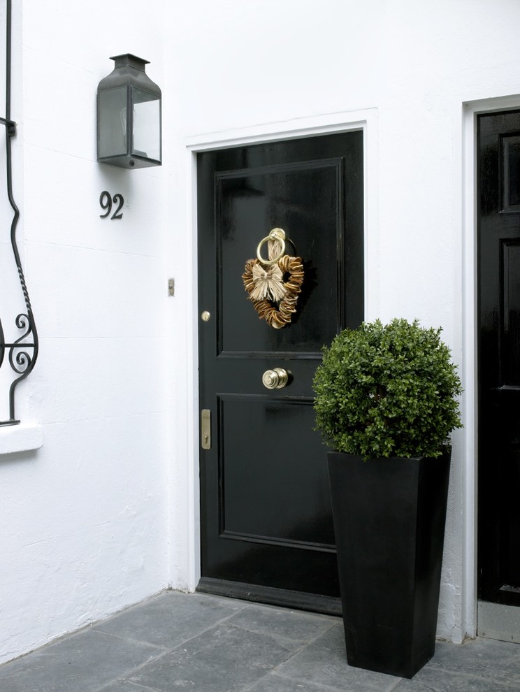 Front Door Wreaths Entry Traditional with Black Door Black Front