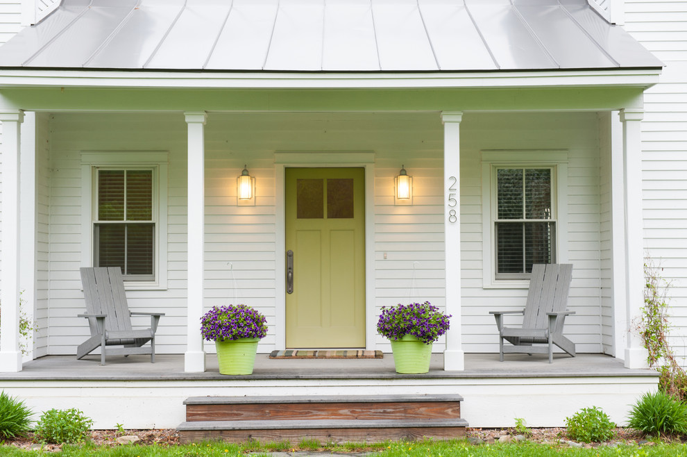 Front Porch Chairs Porch Farmhouse with Complementary Colors Covered Porch