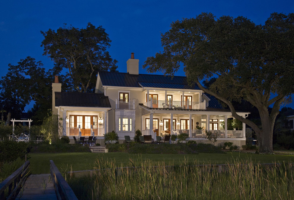 Front Porch Deck Ideas Exterior Traditional with Balcony Beams Chimney Columns