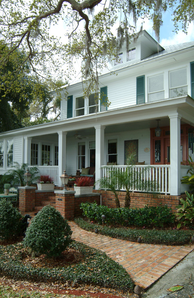 Front Porch Designs Exterior Traditional with Country Dormer French Doors