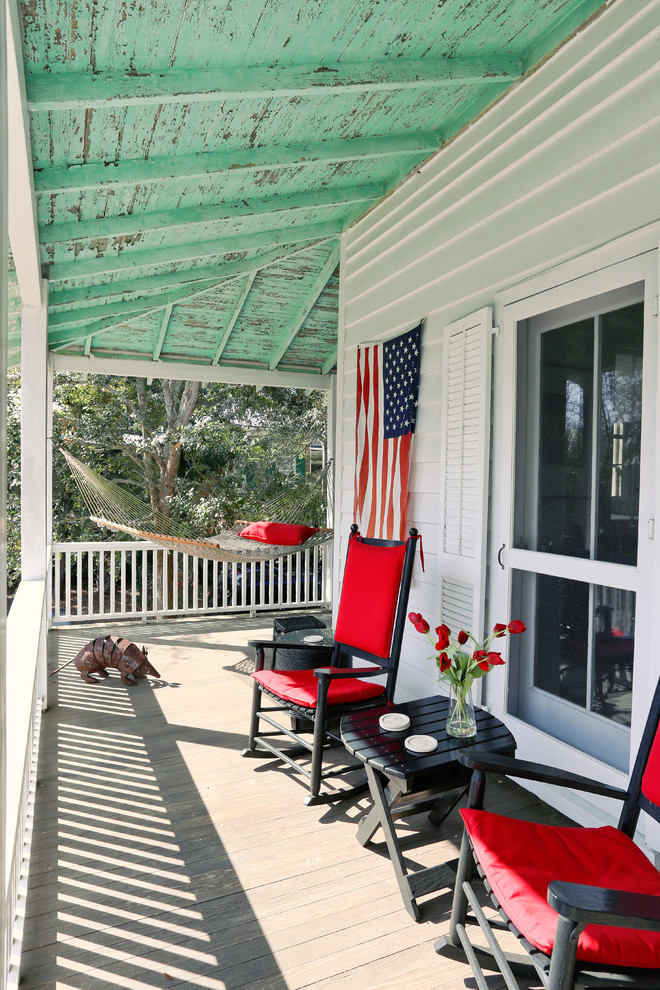 Front Porch Furniture Porch Beach with Cottage Farmhouse Green Ceiling