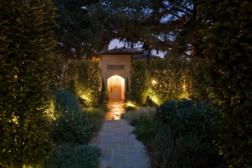 Front Porch Lighting Exterior Mediterranean with Arched Doorway Entry Landscape