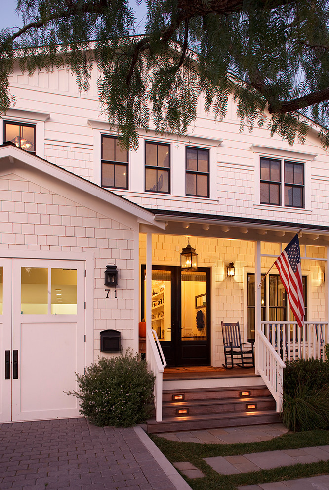 Front Porch Lighting Exterior Traditional with American Flag Black Sashes