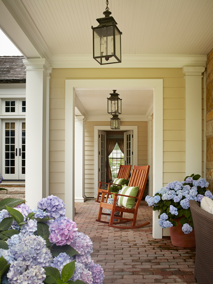 Front Porch Lighting Porch Traditional with Beadboard Ceiling Blue Hydrangeas