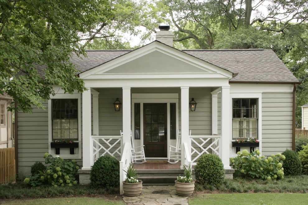 Front Porch Railing Designs Exterior Traditional with Container Plants Cottage Entrance