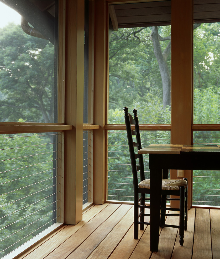 Front Porch Railing Ideas Spaces Craftsman with Cable Rail Natural Wood