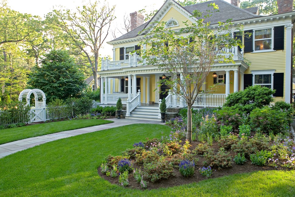 Front Yard Gates Landscape Traditional with Arbor Black Window Shutters
