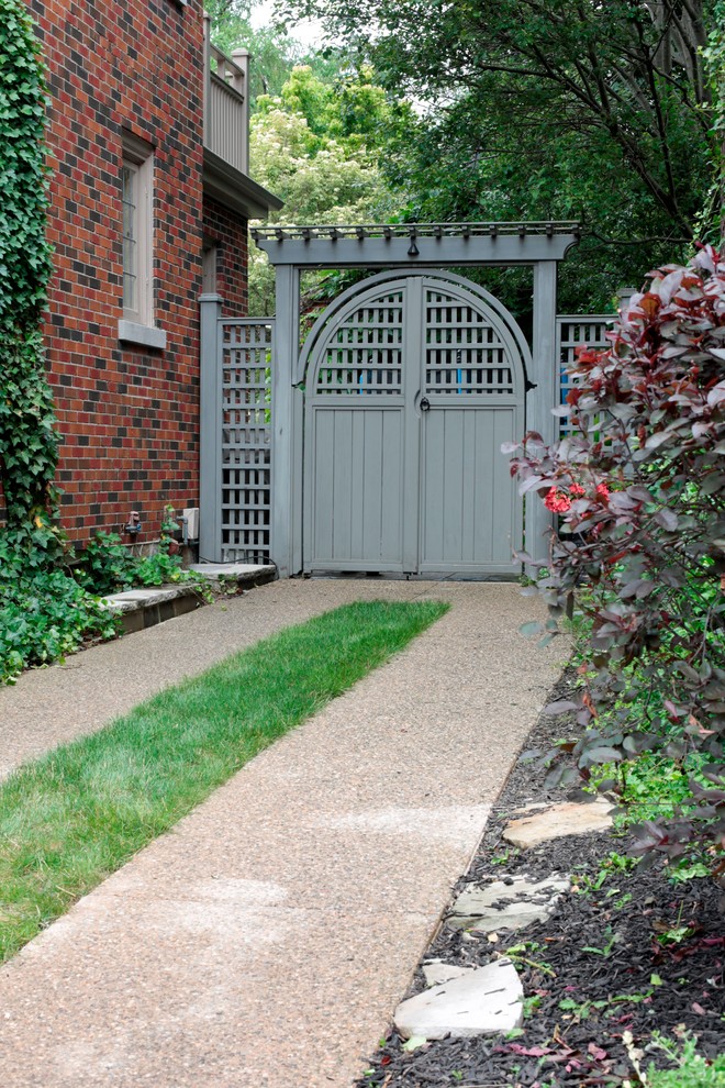 Front Yard Gates Landscape Traditional with Bushes Concrete Concrete Driveway