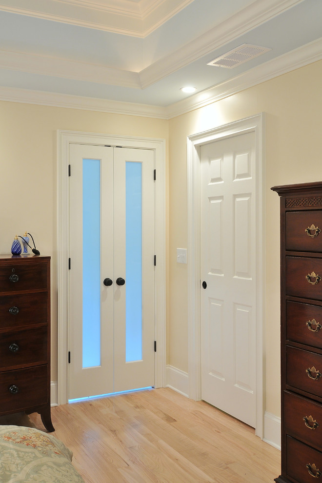 Frosted French Doors Bathroom Eclectic with None 