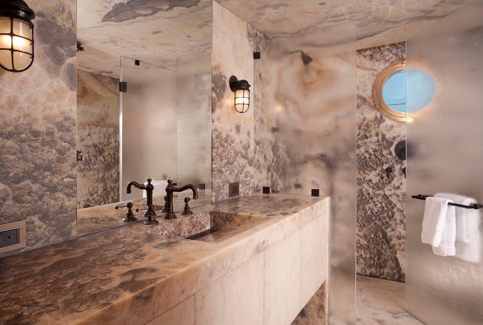 Frosted Glass Shower Doors Bathroom Contemporary with Bathroom Boat House Cabinets