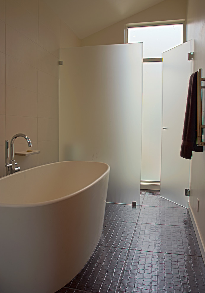 Frosted Shower Doors Bathroom Contemporary with Small 