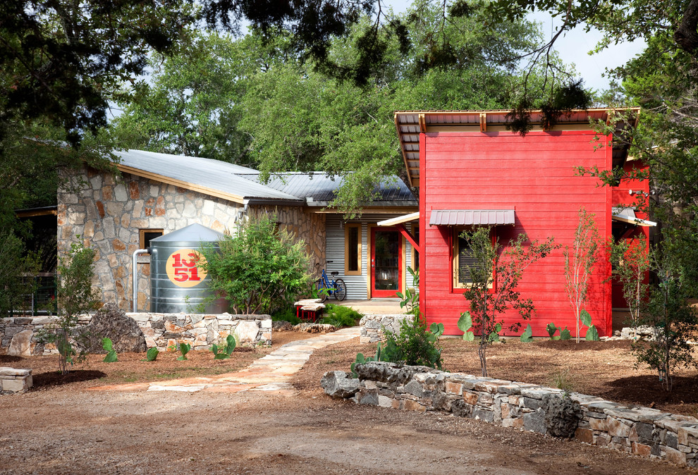 Funky Home Decor Exterior Eclectic with Accent Color Farmhouse Garden