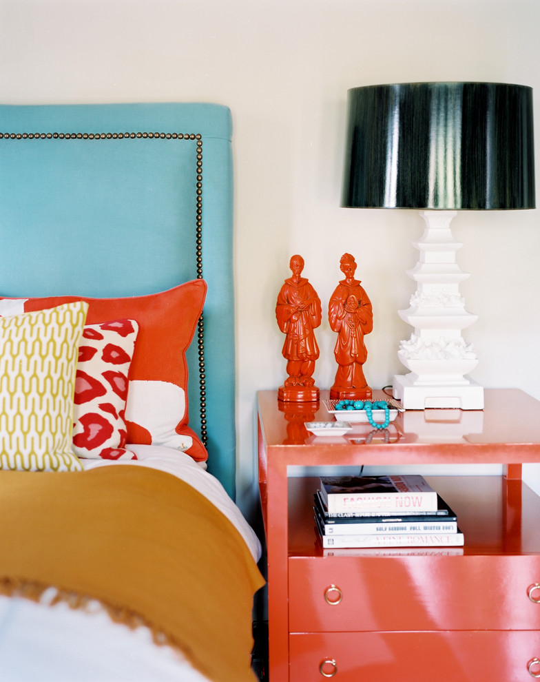 Furniture Stores Orange County Bedroom Eclectic with Accent Colors Bedside Table
