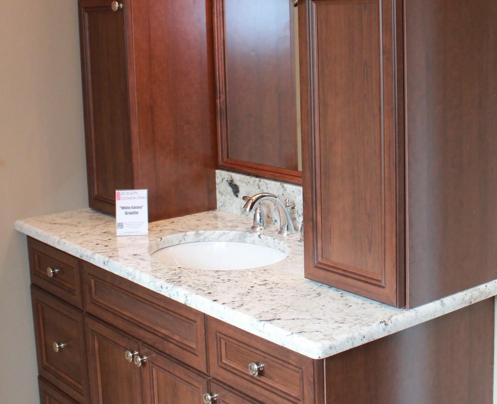 Galaxy White Granite Bathroom Traditional with Bath Bathroom Cabinetry Galaxy