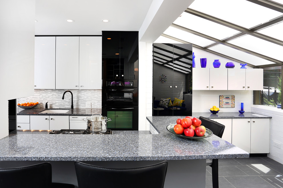Galley Kitchen Designs Kitchen Contemporary with Black and White Kitchen1