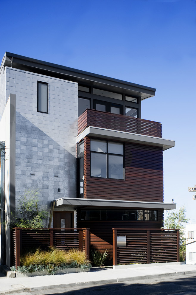 Galvanized Sheet Metal Exterior Contemporary with Balcony Entrance Entry Flat