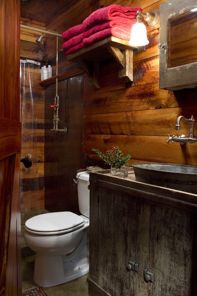 galvanized tub sink Bathroom Rustic with bathroom cabin lodge reclaimed