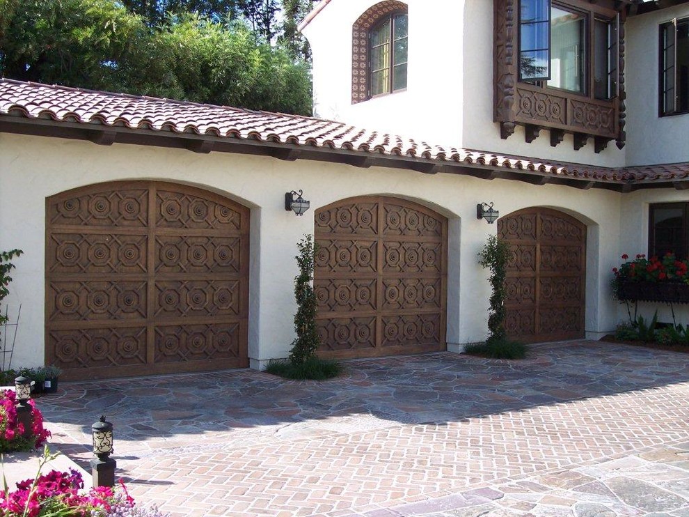 Garage Bike Storage Garage and Shed Mediterranean with Custom Wood Garage Doors