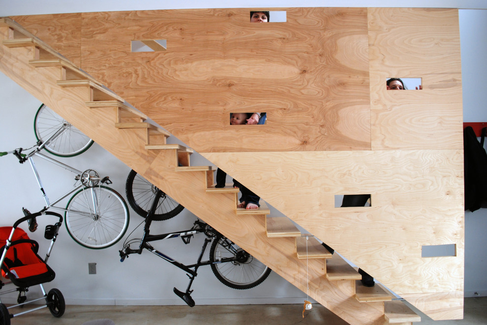 Garage Bike Storage Staircase Industrial with Accent Wall Bike Racks