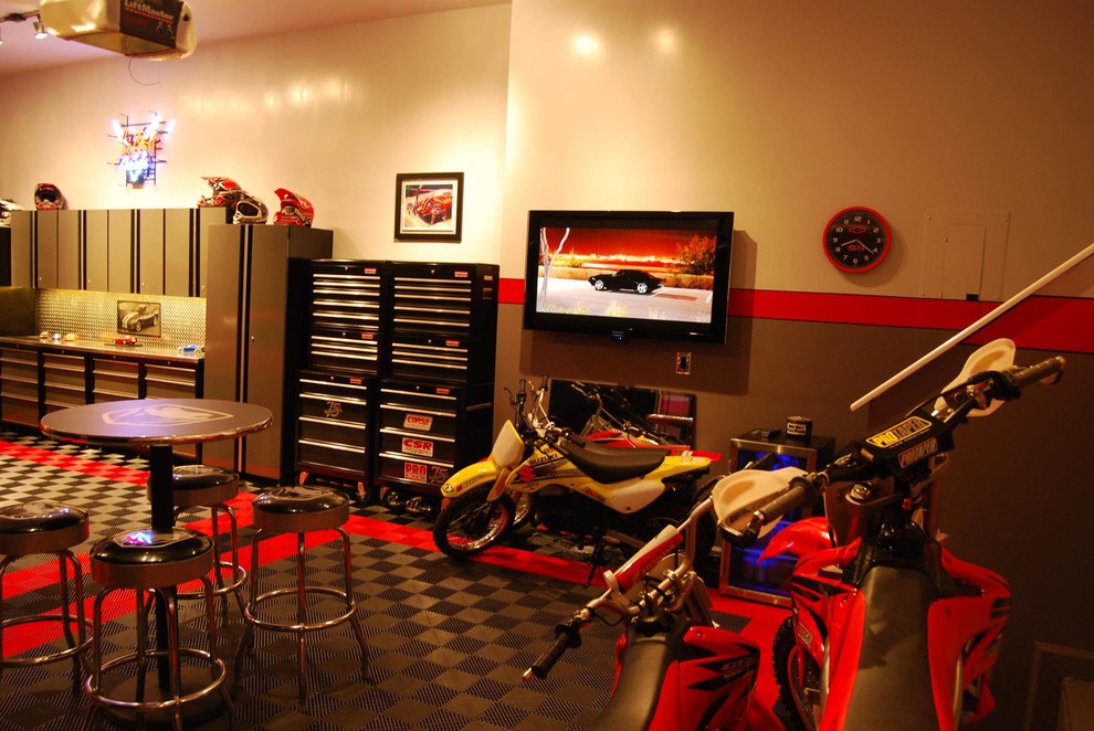 Garage Floor Ideas Garage and Shed Traditional with Diy Floor Tile Garage