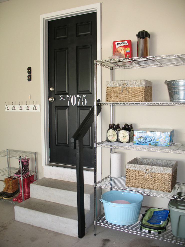 Garage Shelving Ideas Entry Traditional with Black Door Cubbies Garage