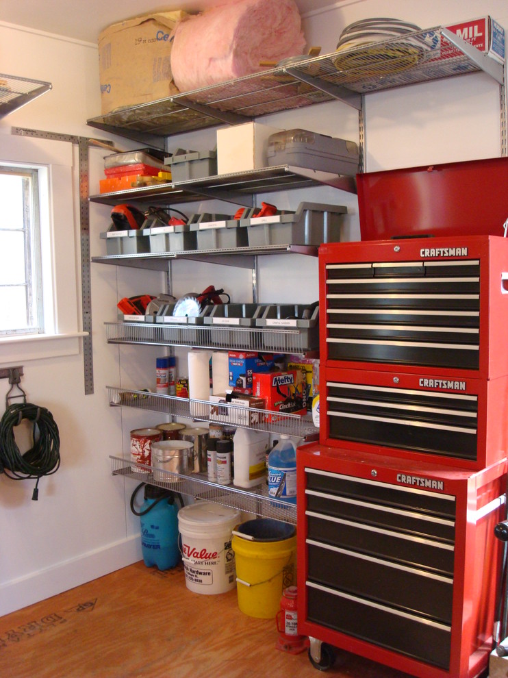 Garage Storage Design Garage and Shed Traditional with None 2