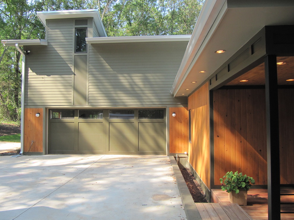Garage Wall Panels Exterior Contemporary with Flat Roof Front Entrance
