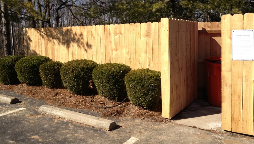 Garbage Can Enclosures Spaces with Cedar Dogear Enclosure Garbage