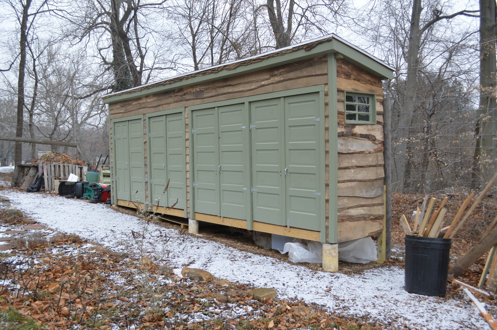 Garbage Can Shed Garage and Shed Eclectic with Fallen Logs Gardening Shed