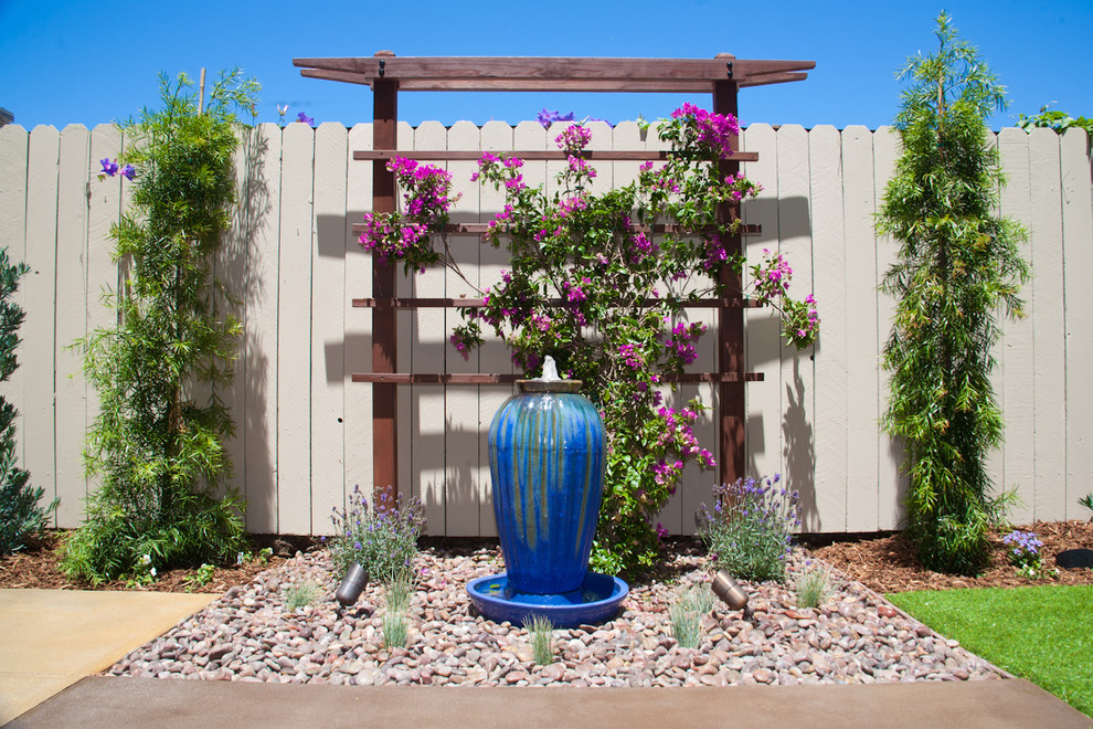 Garden Edging Ideas Landscape Contemporary with Artificial Turf Blue Urn