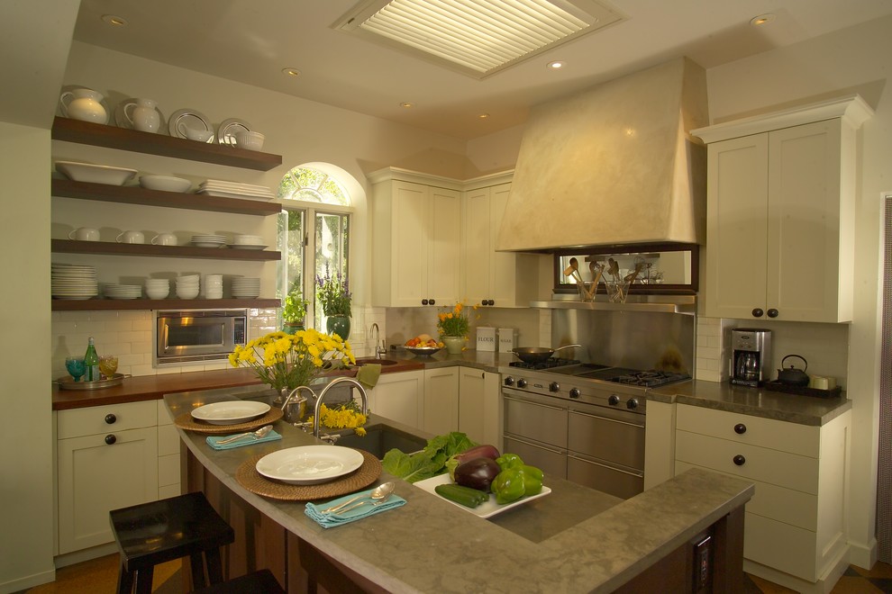 Ge Monogram Microwave Kitchen Contemporary with Barstools Curved Island Floating