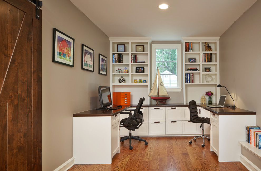 General Contractors Atlanta Ga Home Office Traditional with Barn Door Beige Bookcase