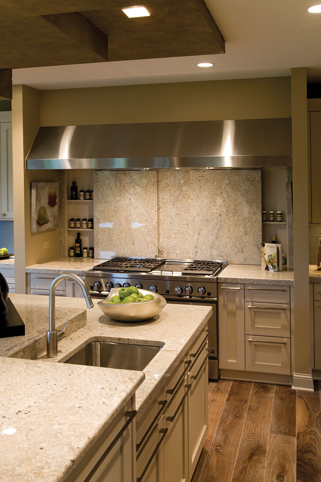 Gifts for Cooks Kitchen Contemporary with Artwork Beige Cabinet Counter