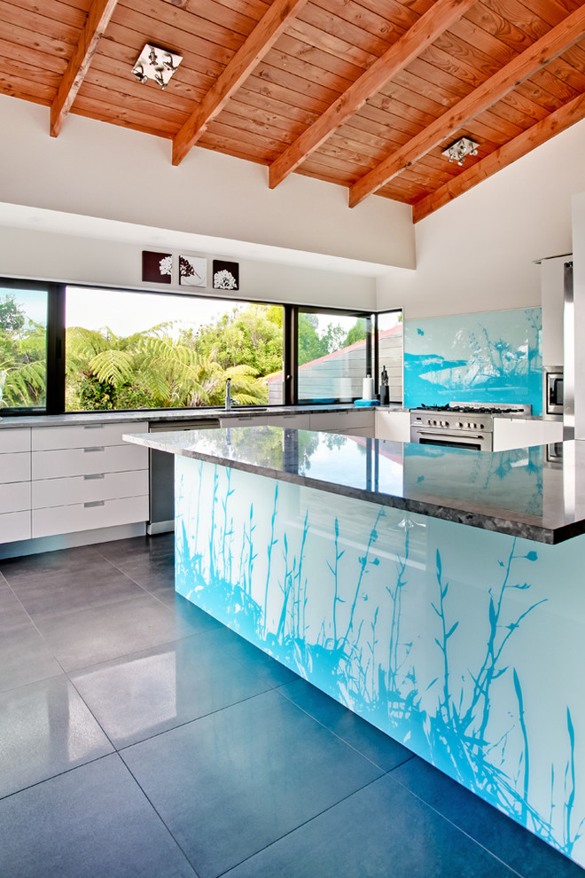Glass Backsplash Ideas Kitchen Contemporary with Amazing Kitchen Aqua Blue
