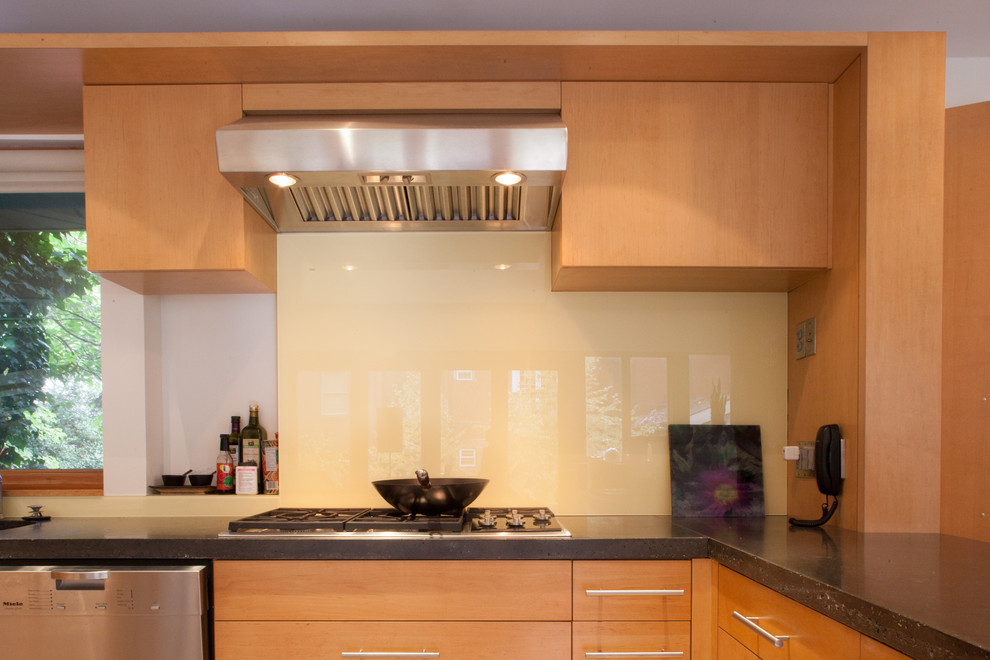 Glass Backsplash Ideas Kitchen Contemporary with None 