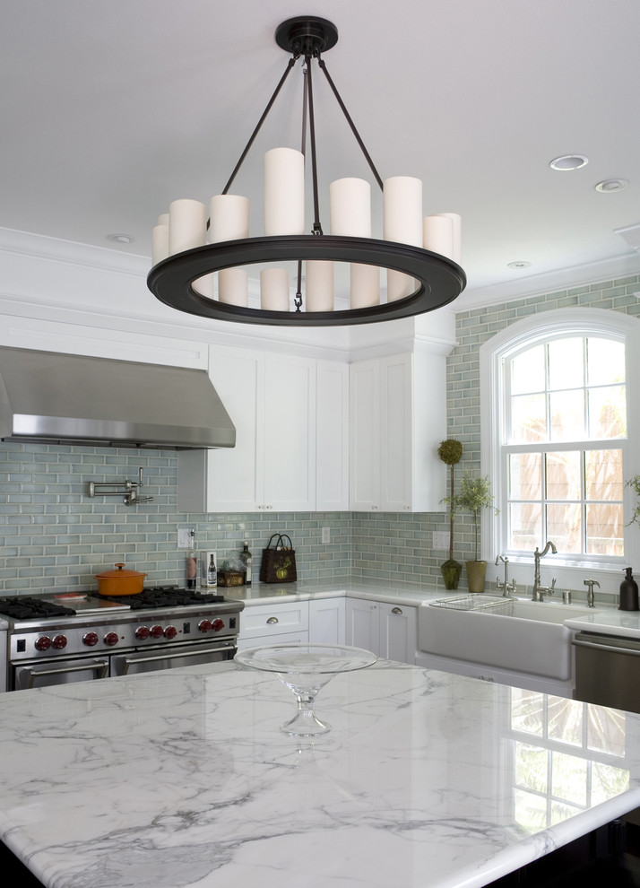 Glass Beverage Dispenser with Metal Spigot Kitchen Traditional with Backspash Candle Chandelier Carrera