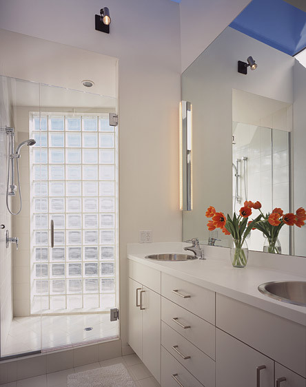 Glass Blocks for Showers Bathroom Modern with Bath Lighting Cabinets Chrome